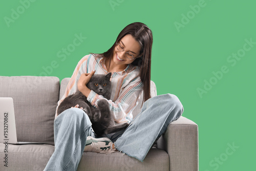 Young woman with cute Briti...