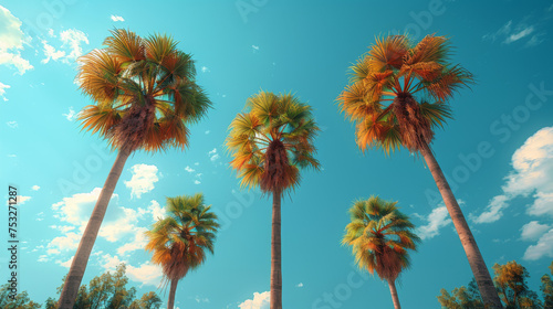 Redeo Los Angeles Vintge Palm Trees Vintage - clear summer skies. © Matthew
