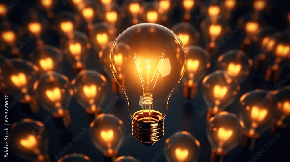 light bulb on black light bulb on black