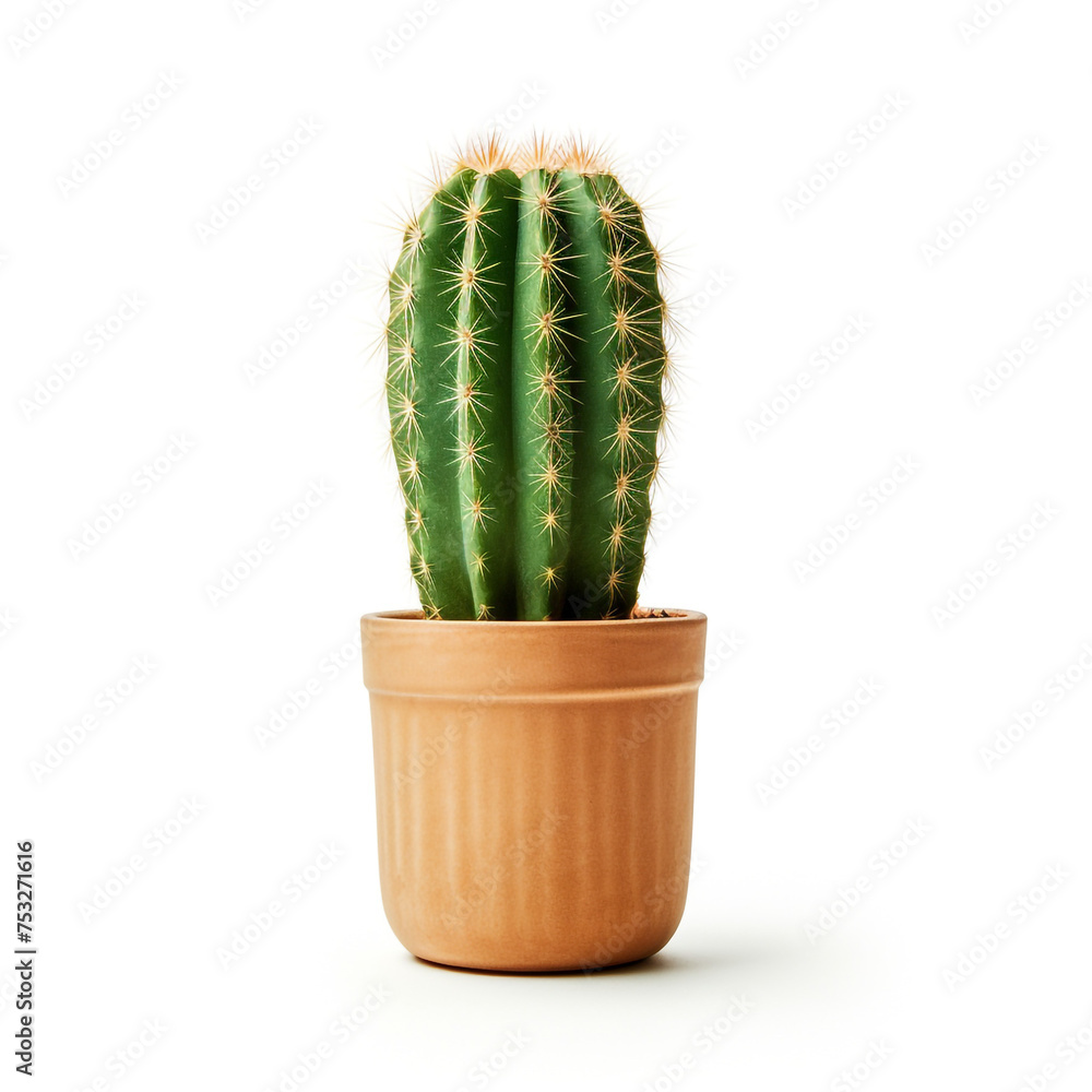 cactus in a pot on a white background сreated with Generative Ai cactus in a pot on a white background сreated with Generative Ai