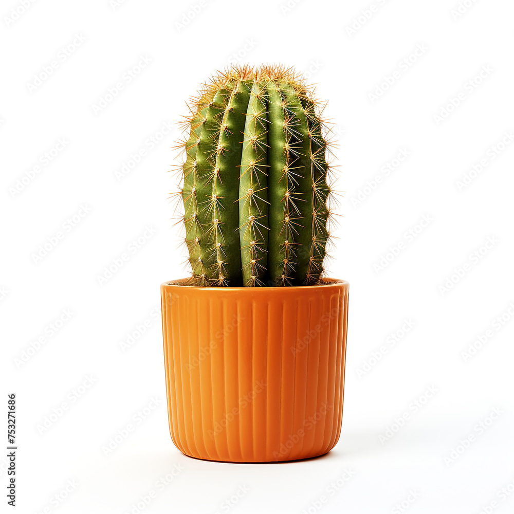 cactus in a pot on a white background сreated with Generative Ai cactus in a pot on a white background сreated with Generative Ai