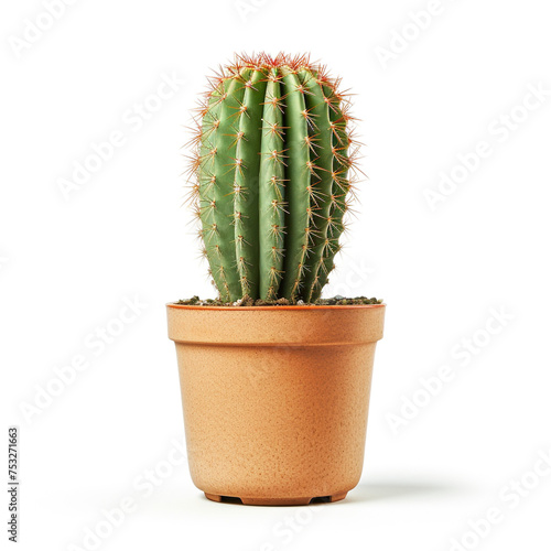cactus in a pot on a white background сreated with Generative Ai
