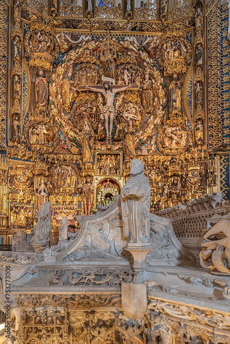 Sepulchers of John II of Castile and Isabella of Portugal in the Miraflores Charterhouse by Jenaro Pérez Villaamil and Charles Fichot in 1850, Burgos, Spain 