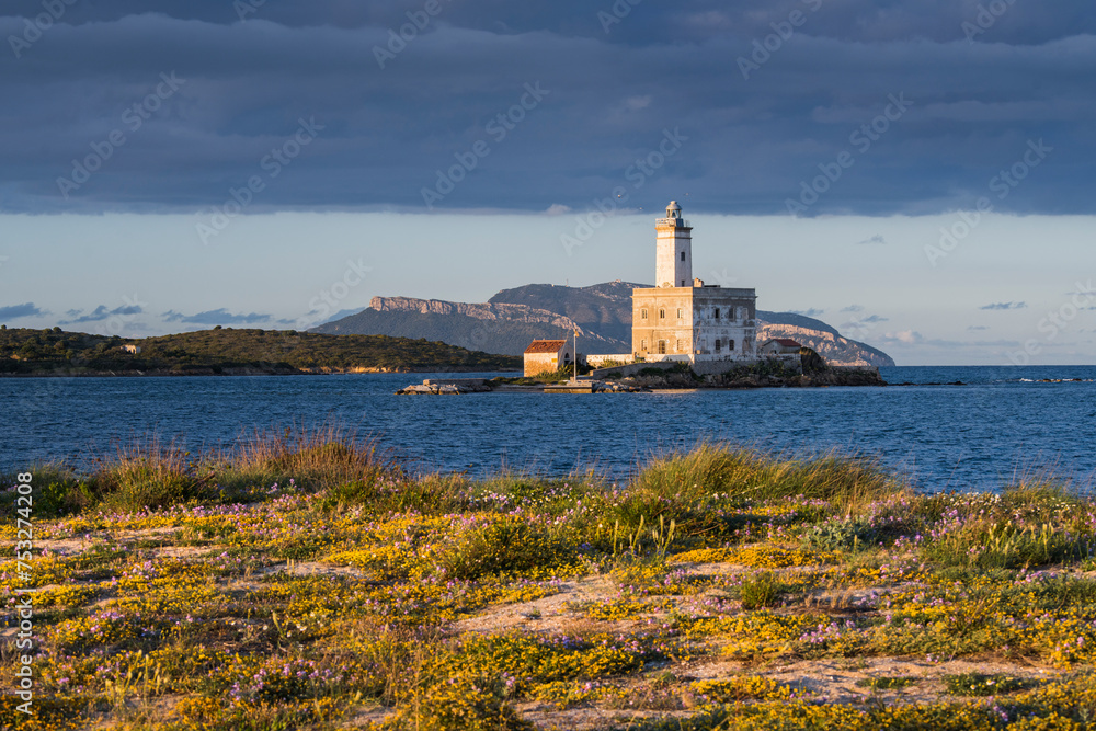 Leuchtturm Isola della Bocca, Olbia, Sardinien, Italien Leuchtturm Isola della Bocca, Olbia, Sardinien, Italien