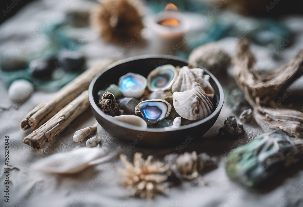 Smuge Shell Smudge kit with white sage palo santo abalone sea shell Natural ...