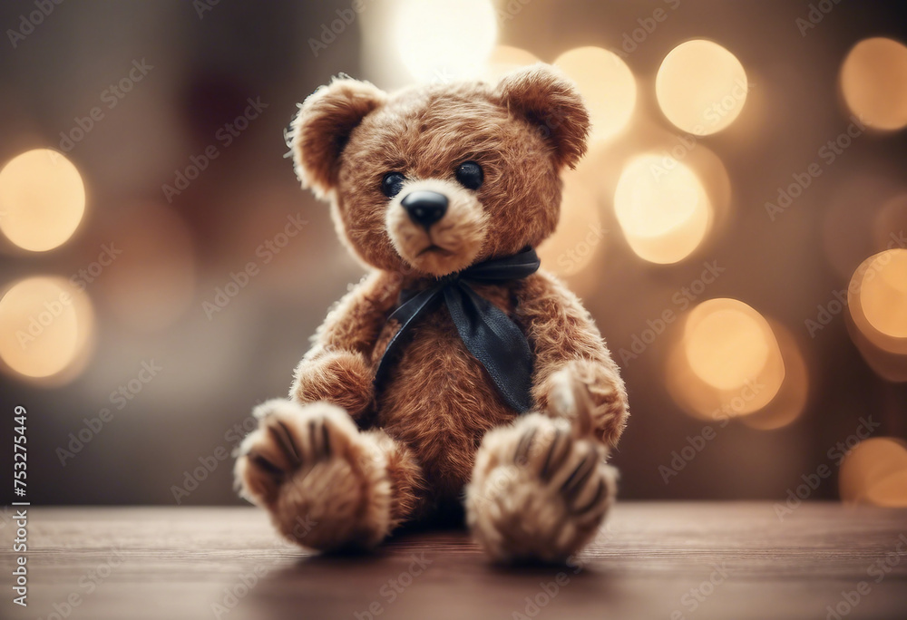 Toy teddy bear outdoor alone Toy teddy bear outdoor alone