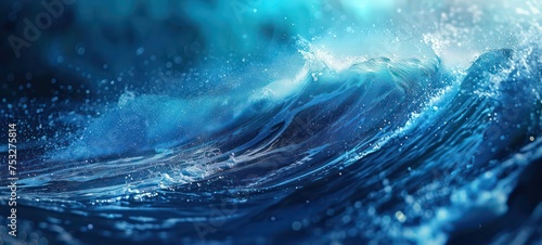 Sea wave abstract banner. Water swirl blue background