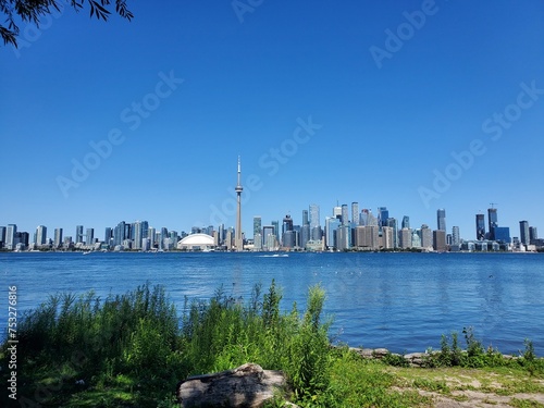 Photography View of the CN Tower and Toronto from one of the Toronto Islands
