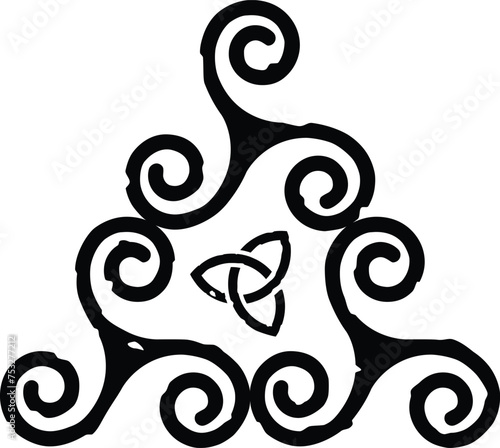 Grunge Celtic Triskele Graphic with Triquetra