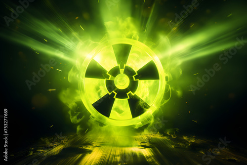 nuclear radiation photo illustration, biohazard enviroment nuclearr radiation green illustrated nuclear radiation photo