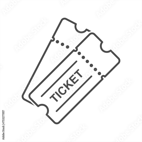 Ticket icon vector. Line raffle ticket symbol. Trendy flat outline ui sign design. Thin linear graphic pictogram for web site, mobile application. Vector 10 eps.