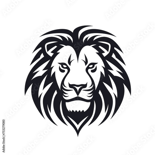 lion black icon on a white background in minimalism   reated with Generative Ai