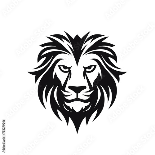 lion black icon on a white background in minimalism   reated with Generative Ai