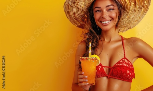 A smiling young woman weari...