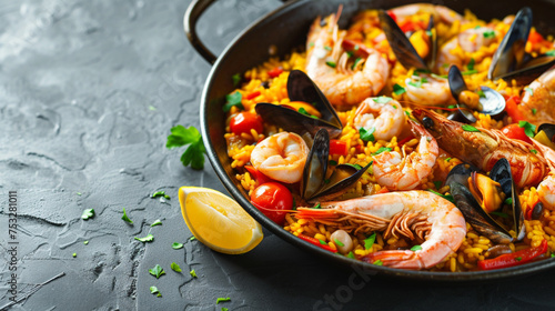 Paella, with copy space
