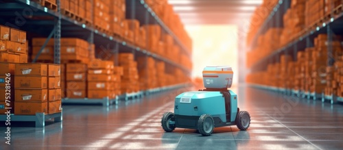 transport robot in warehouse