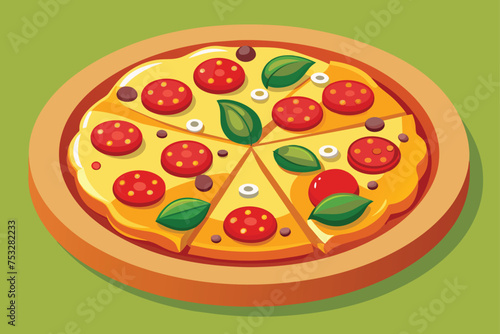 pizza vector art illustration