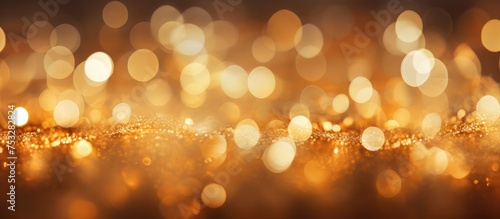 Festive Golden Lights Bokeh Background