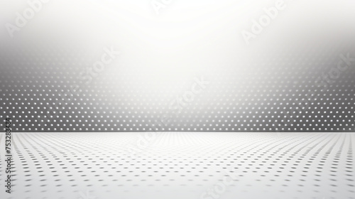 White minimalistic stage background with many small round holes