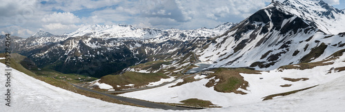 Panoramic view of Grossglockner High Alpine Road in the austrian alps