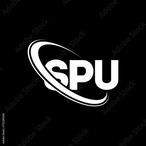 SPU logo. SPU letter. SPU letter logo design. Initials SPU logo linked with circle and uppercase monogram logo. SPU typography for technology, business and real estate brand.