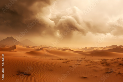 Sandstorm in the desert, massive sandstorm in the desert, desert storm, sandstorm, desert