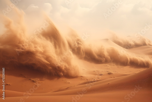 Sandstorm in the desert, massive sandstorm in the desert, desert storm, sandstorm, desert