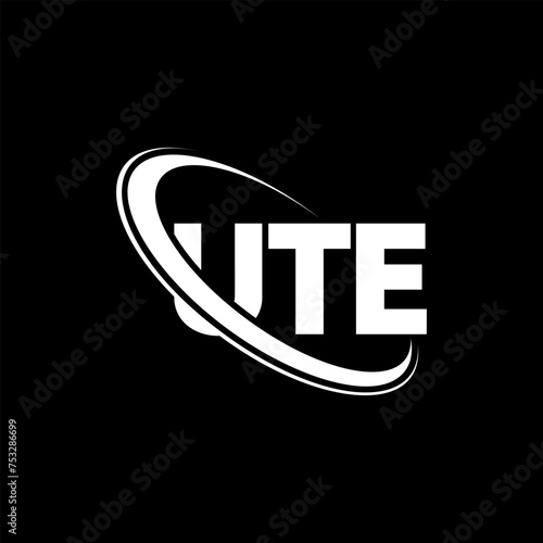 UTE logo. UTE letter. UTE letter logo design. Initials UTE logo linked with circle and uppercase monogram logo. UTE typography for technology, business and real estate brand.