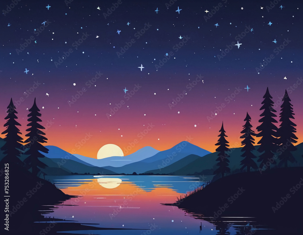 Fototapeta premium landscape with mountains digital art