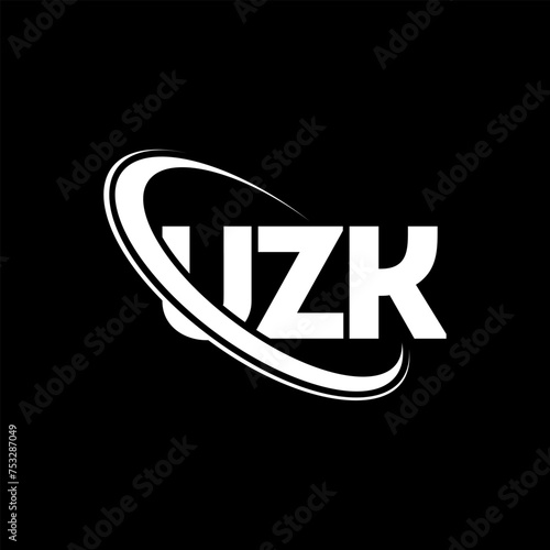 UZK logo. UZK letter. UZK letter logo design. Initials UZK logo linked with circle and uppercase monogram logo. UZK typography for technology, business and real estate brand.