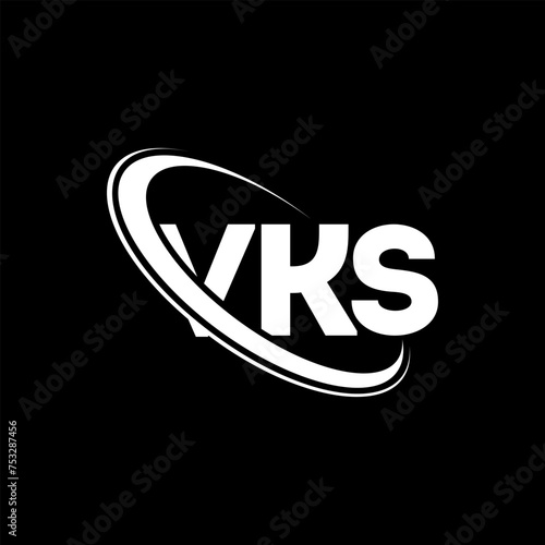 VKS logo. VKS letter. VKS letter logo design. Initials VKS logo linked with circle and uppercase monogram logo. VKS typography for technology, business and real estate brand. photo