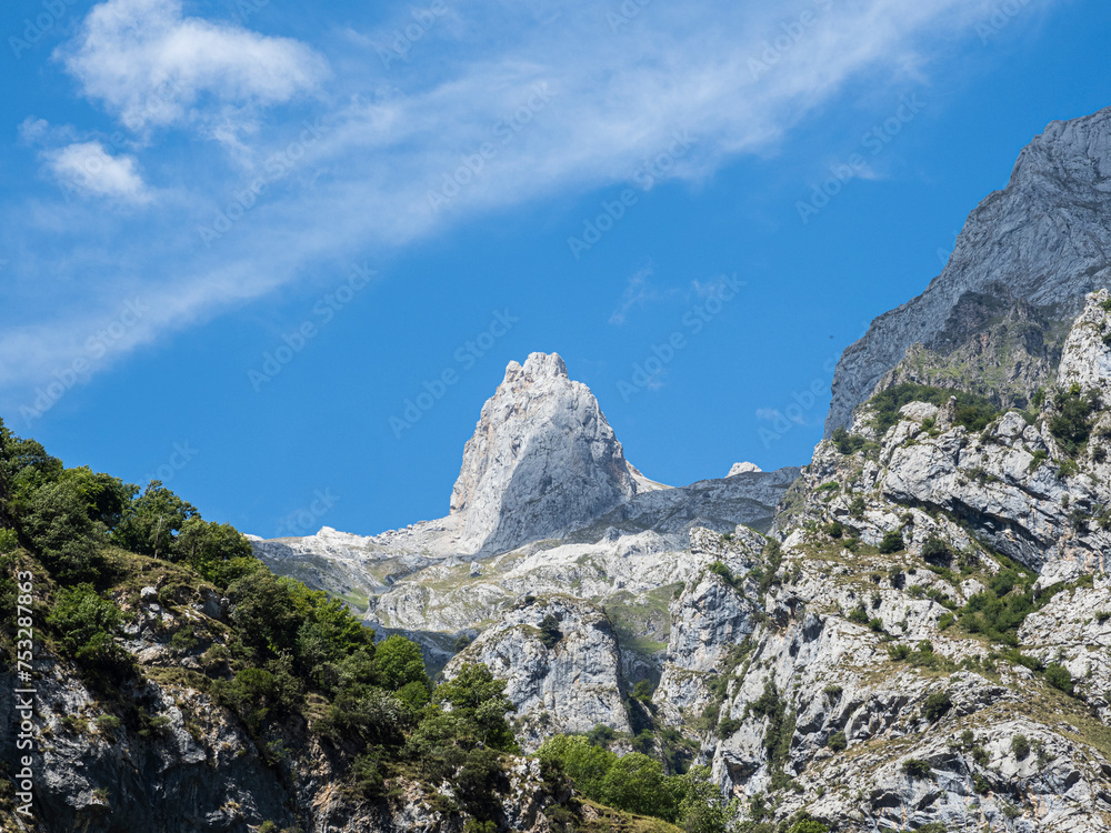 Fototapeta premium View of Picos de Europa from Caín de Valdeón, Province of León, Community of Castilla y León, Spain.