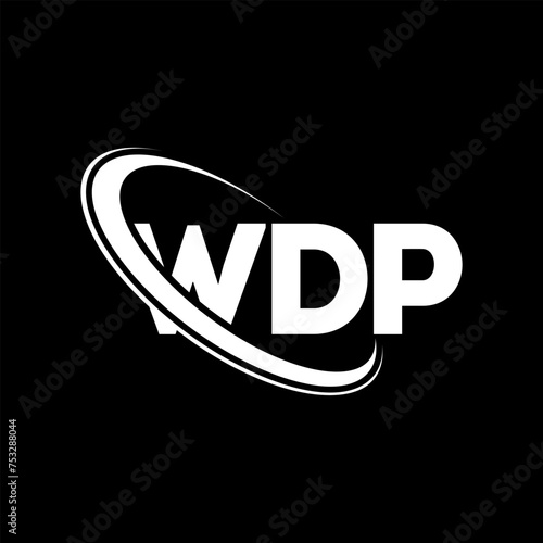 WDP logo. WDP letter. WDP letter logo design. Initials WDP logo linked with circle and uppercase monogram logo. WDP typography for technology  business and real estate brand.