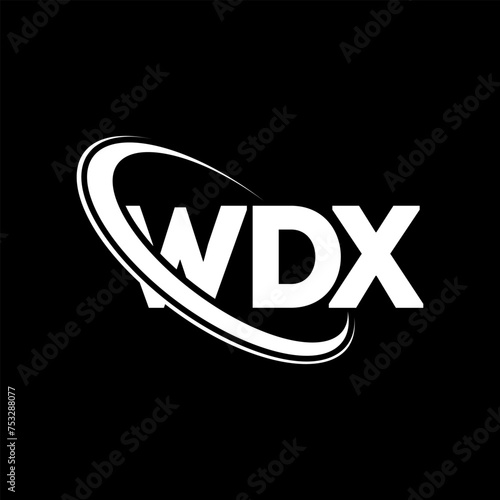 WDX logo. WDX letter. WDX letter logo design. Initials WDX logo linked with circle and uppercase monogram logo. WDX typography for technology, business and real estate brand. photo