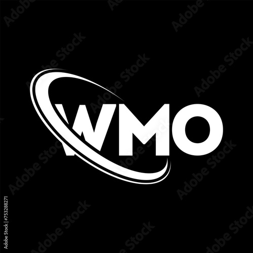 WMO logo. WMO letter. WMO letter logo design. Initials WMO logo linked with circle and uppercase monogram logo. WMO typography for technology, business and real estate brand.