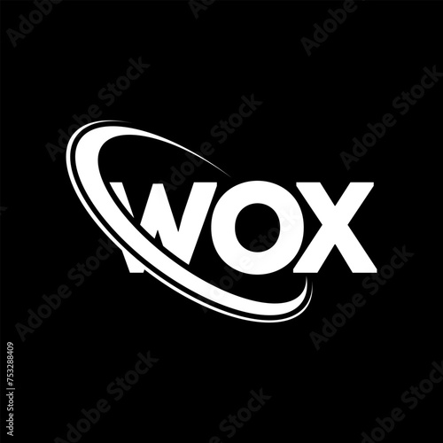 WOX logo. WOX letter. WOX letter logo design. Initials WOX logo linked with circle and uppercase monogram logo. WOX typography for technology, business and real estate brand. photo