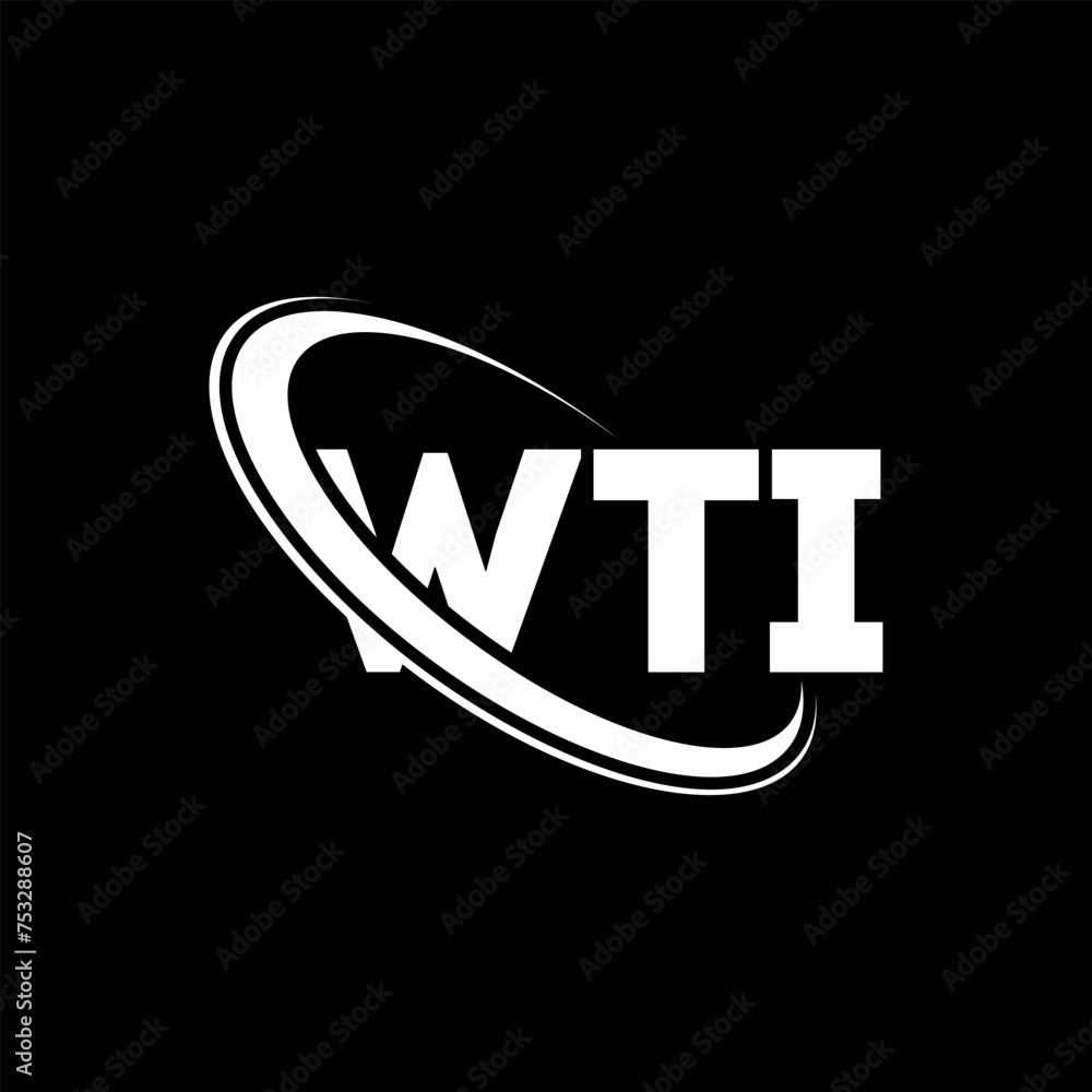 WTI logo. WTI letter. WTI letter logo design. Initials WTI logo linked with circle and uppercase monogram logo. WTI typography for technology, business and real estate brand.