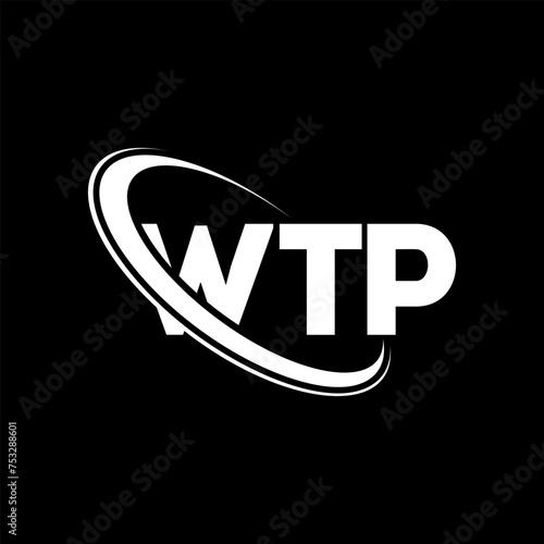 WTP logo. WTP letter. WTP letter logo design. Initials WTP logo linked with circle and uppercase monogram logo. WTP typography for technology, business and real estate brand. photo