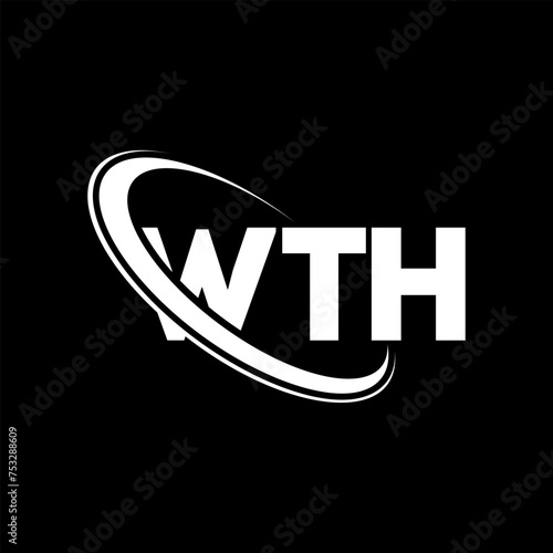 WTH logo. WTH letter. WTH letter logo design. Initials WTH logo linked with circle and uppercase monogram logo. WTH typography for technology, business and real estate brand.