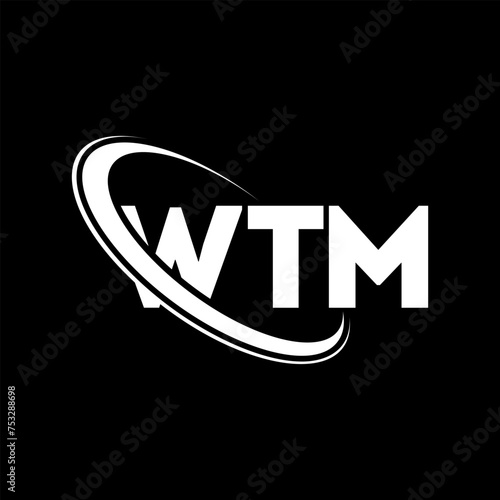 WTM logo. WTM letter. WTM letter logo design. Initials WTM logo linked with circle and uppercase monogram logo. WTM typography for technology, business and real estate brand. photo