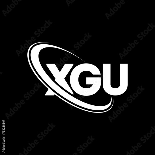 XGU logo. XGU letter. XGU letter logo design. Initials XGU logo linked with circle and uppercase monogram logo. XGU typography for technology, business and real estate brand. photo