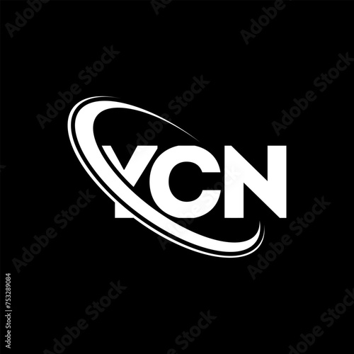 YCN logo. YCN letter. YCN letter logo design. Initials YCN logo linked with circle and uppercase monogram logo. YCN typography for technology, business and real estate brand. photo