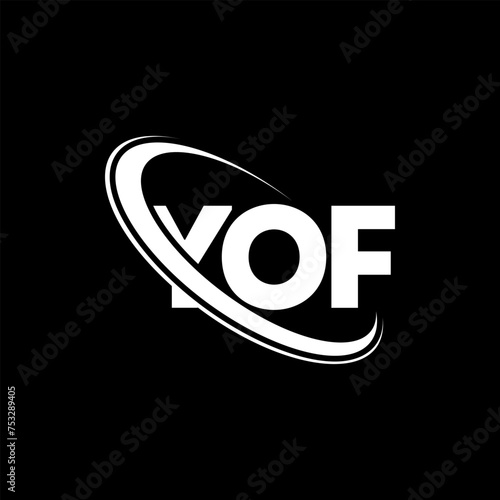 YOF logo. YOF letter. YOF letter logo design. Initials YOF logo linked with circle and uppercase monogram logo. YOF typography for technology, business and real estate brand. photo