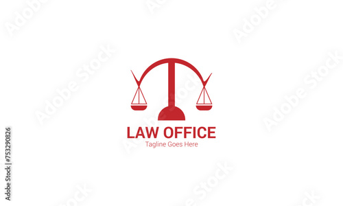A modern logo design with a graphic representation of the yin-yang symbol merged with the scales of justice, representing balance and harmony. 
