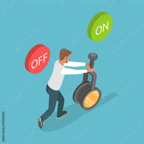 3D Isometric Flat Vector Illustration of New Beginning, Launching a New Project