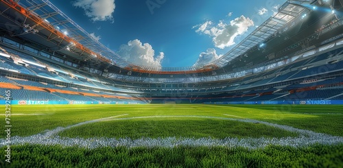 Large Empty Stadium With Green Field © olegganko