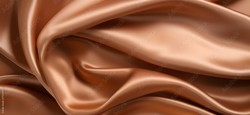 Dark brown cooper silk fabric background, view from above. Smooth elegant colorful silk or satin shining luxury cloth texture can use as abstract background banner wallpaper with copy space, close-up Dark brown cooper silk fabric background, view from above. Smooth elegant colorful silk or satin shining luxury cloth texture can use as abstract background banner wallpaper with copy space, close-up