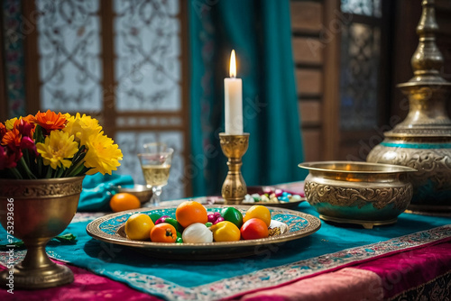 "Navruz Celebration: Traditional Wheat Festive Table"