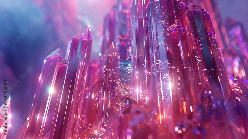 Iridescent pink crystals