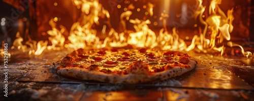 Pizza on Flaming Table